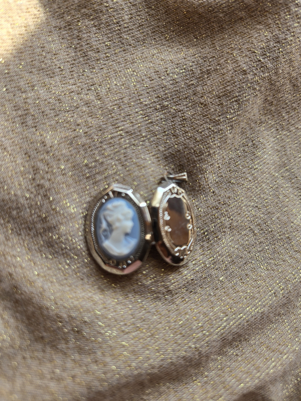 Vintage Blue Cameo Locket Pendant - Unbranded - Picture 3 of 8